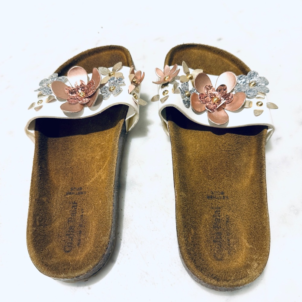 Giulia Palau‎ Floral Slide Sandals - Fun Sparkly Flowers - Kids Size